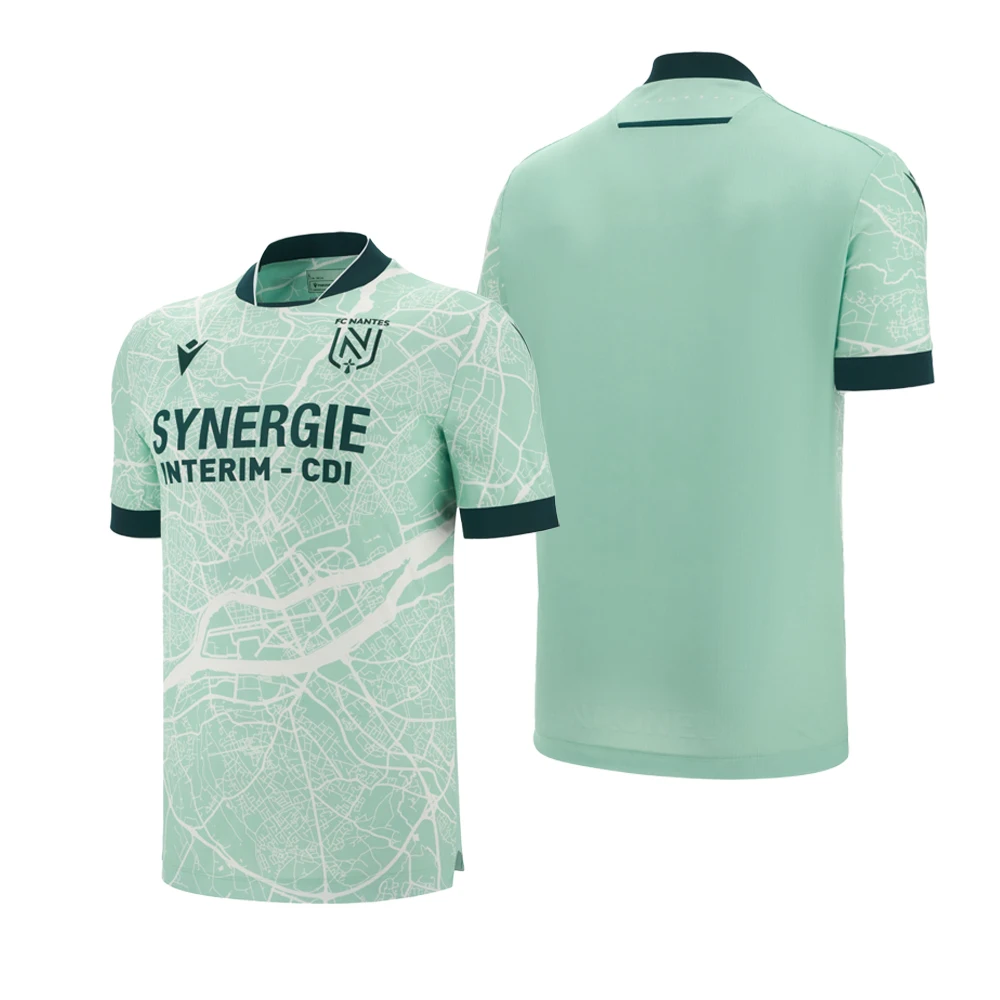 

Macron Nantes Football Clubs Home And Away Adult Jersey For The 2025-26 Season Is Water Green Breathable And Quick Drying