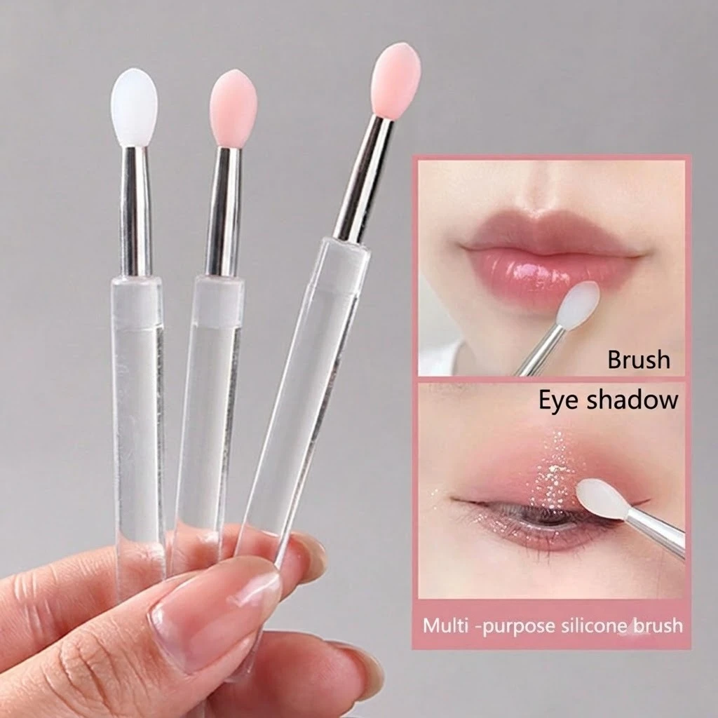12pcs Silicone Lip Makeup Brushes with Dustproof Cover, Lipstick Applicator, Suitable for Lip Gloss,  Eyeshadow, Makeup Tools