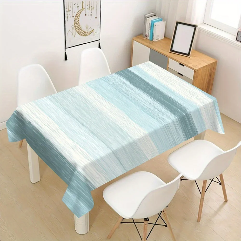 【Product】1 piece of soft, stylish and beautiful Bohemian check tablecloth - blue and white vertical stripes, yzb