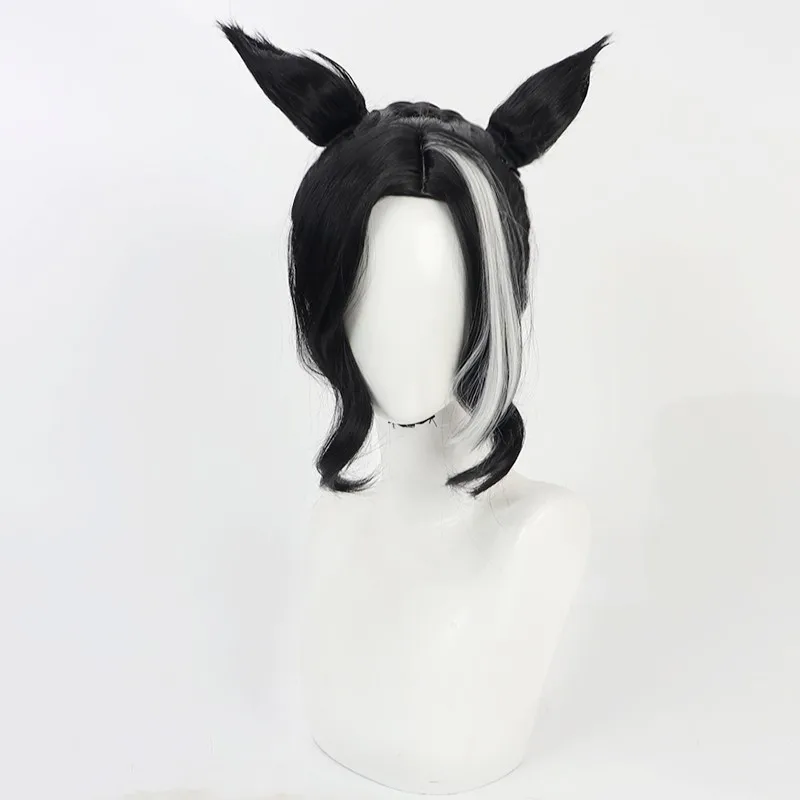 Uma Musume Pretty Derby Mejiro Ramonu Cosplay Wig Ears Tail Black