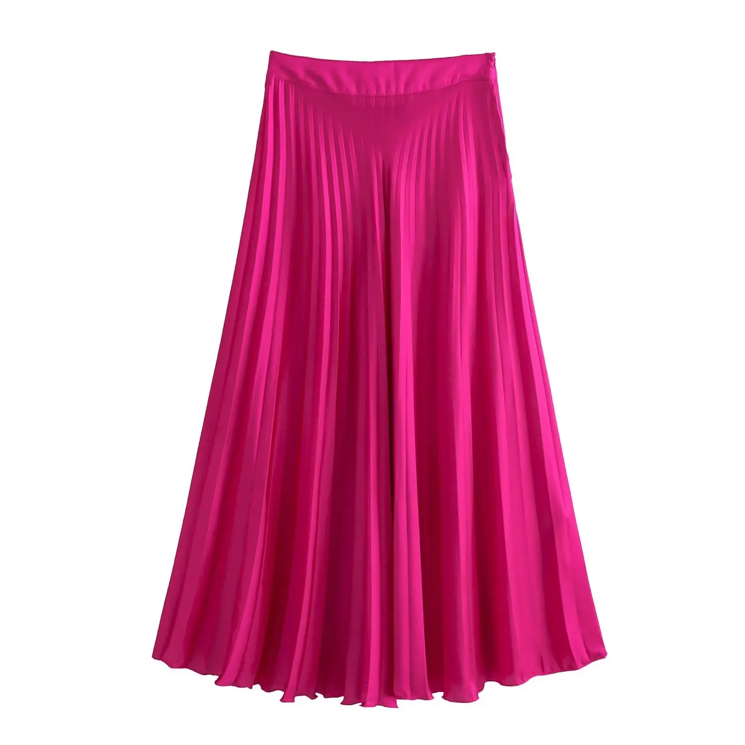 TRAF 2023 Pleated Long Skirts for Women Fairycore Tulle Skirt Women Summer High Waist Woman Skirts Ruched Midi Women\'s Skirts