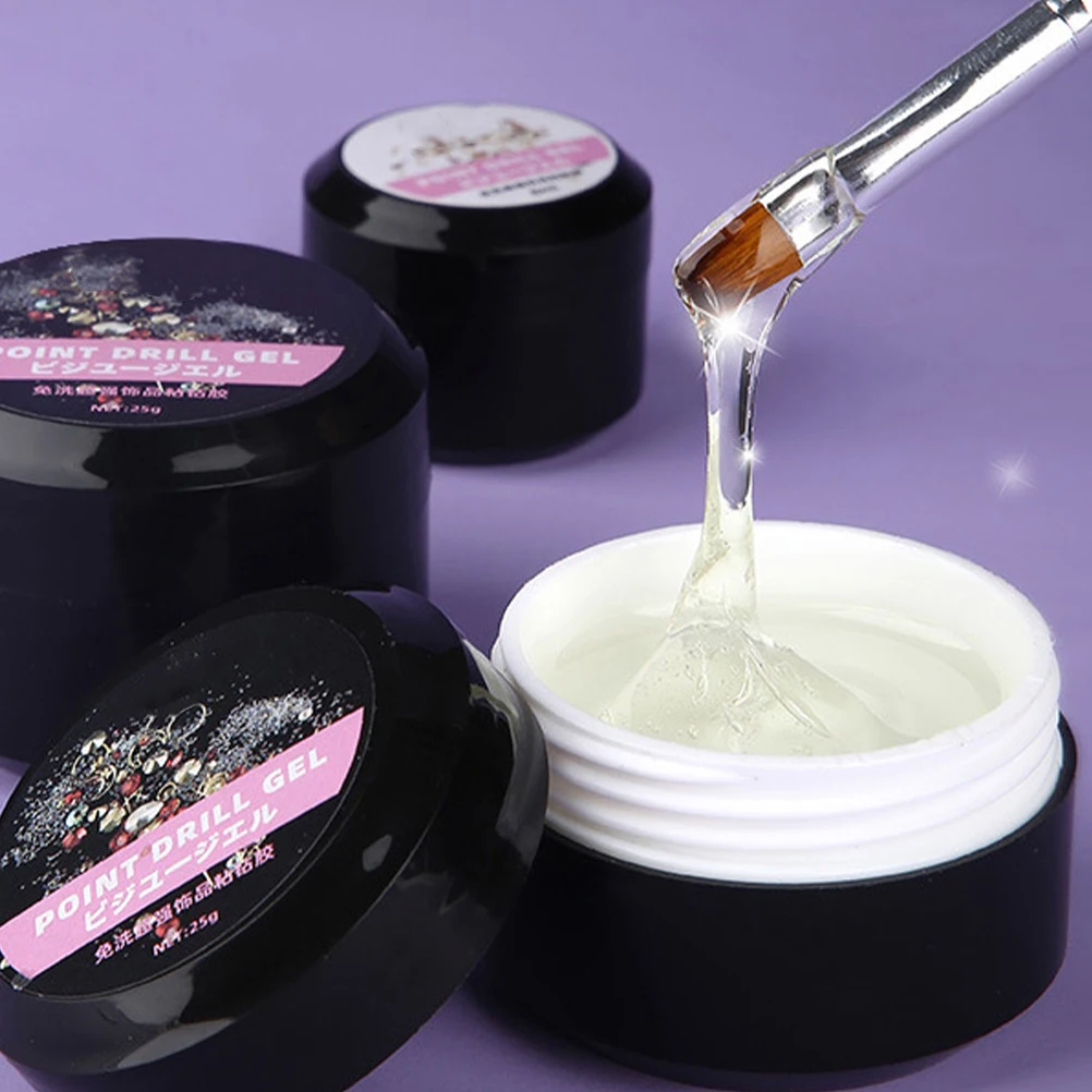 

1pc Sticky Nail Glue Gel for DIY Manicure Liquid Point Drill Rhinestone Sticking Tool Home Professional Use Viscosity Durability