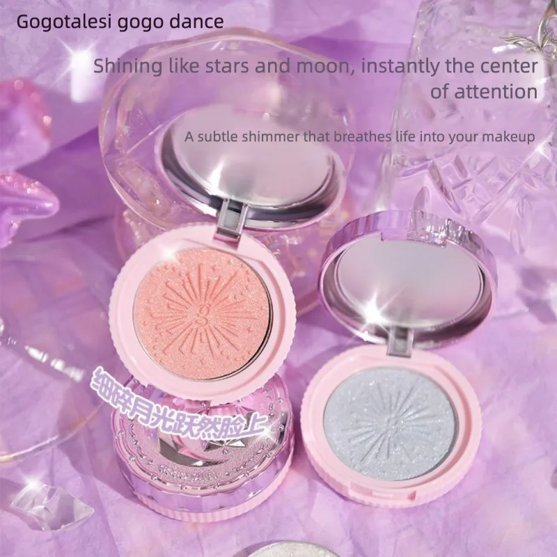Gogo Dance Single Color Highlight Fine Contour All-In-One Palette Aurora Brightening Face Pearl Shimmer Powder For Women