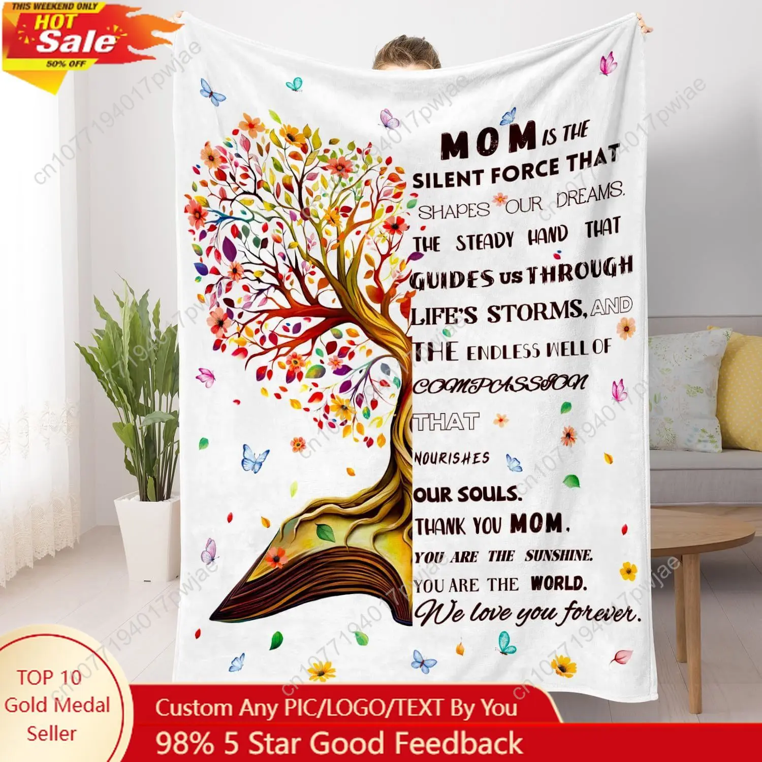 

Gifts for Mom Blankets Inspirational Gifts Blanket for Mom Cozy Floral Flannel Blankets Soft Thanksgiving Christmas Birthday Gif