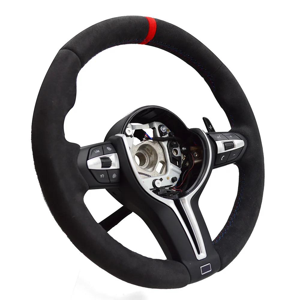 Suitable for BMW thong full hair red correcting label steering wheel, no airbag (five series) - view 3