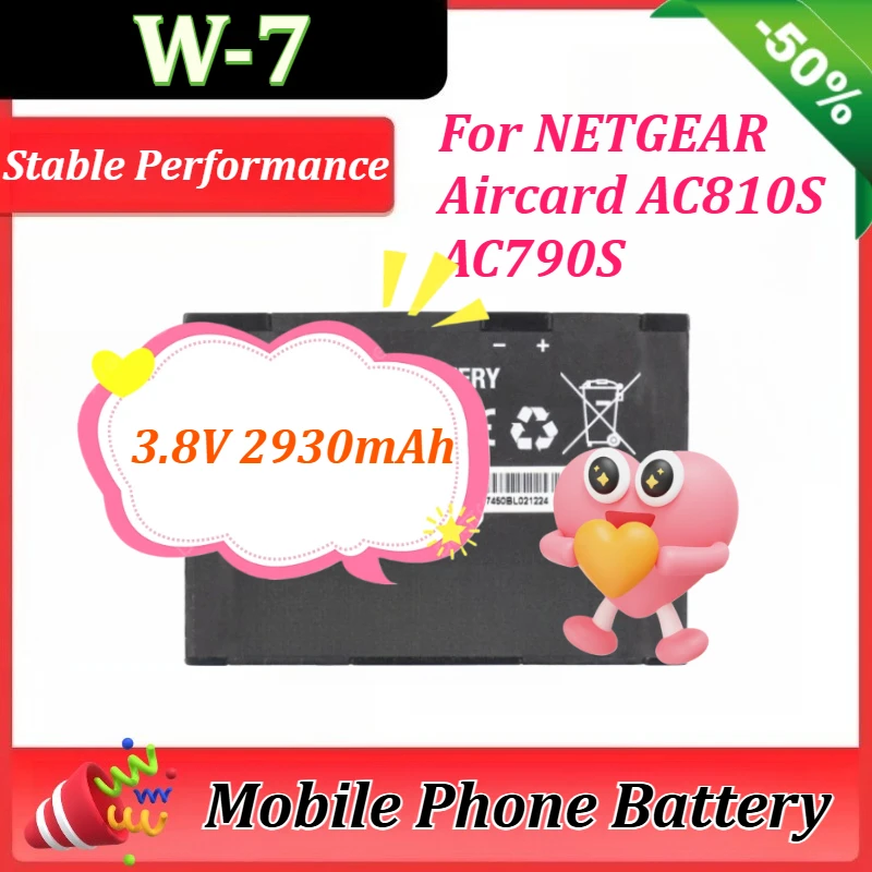 

W7 W-7 Battery 3.8V 2930mAh for NETGEAR for Aircard AC790S AC810S New Mobile Phone Batteries