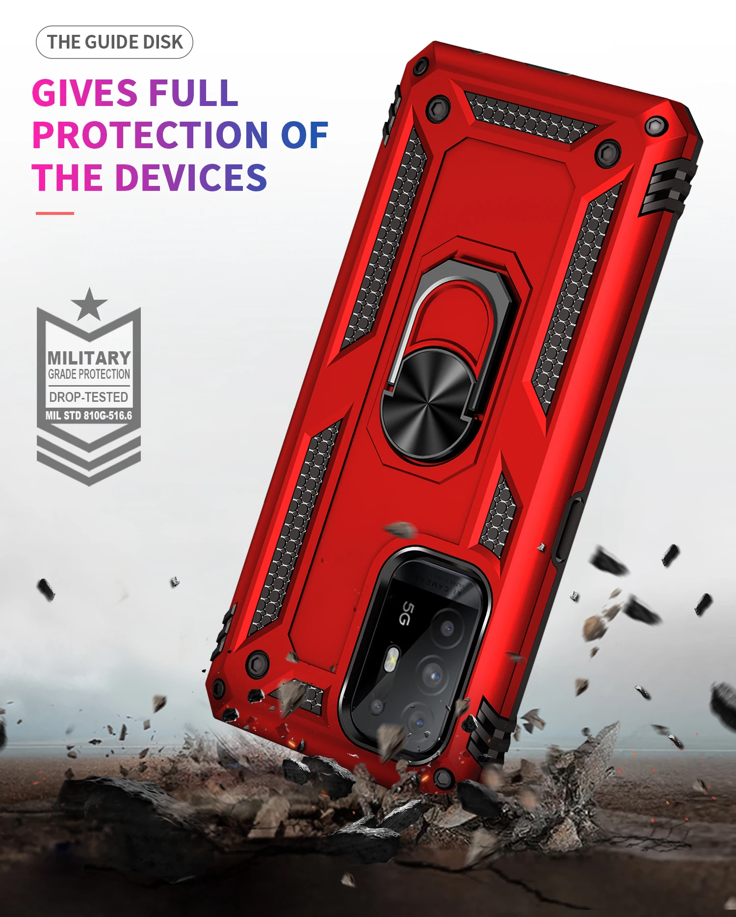 Military Grade Drop Proof Protection Cover With Kickstand For OPPO Reno 2Z Reno 5Z Reno 6 Reno 5 Lite Reno 4 Lite A94 Case