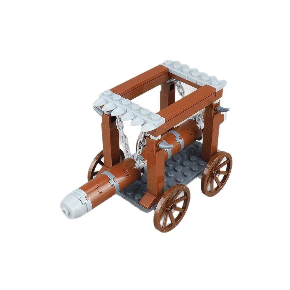 MOC-solddado romano de guerras antiguas, carrito de madera con puerta rota, Kit de bloques de construcción de vehículos, Castillo, ataque, coche, juguetes Idea de ladrillo, regalo, 1 Uds.