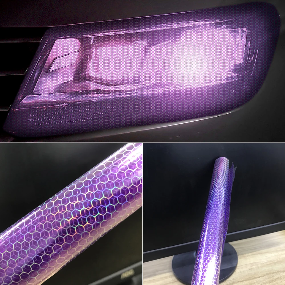 Car Light Film, Motorcycle Lamp Film, Honeycomb Headlight Fog Light Tail Light Tinted Films Sticker Sheet Sticker Roll