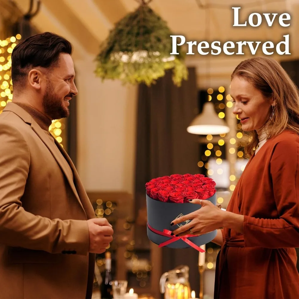 27 ورود محفوظة للأبد في صندوق، زهور حقيقية لهدايا أعياد الميلاد للنساء، الذكرى السنوية، عيد الأم #2