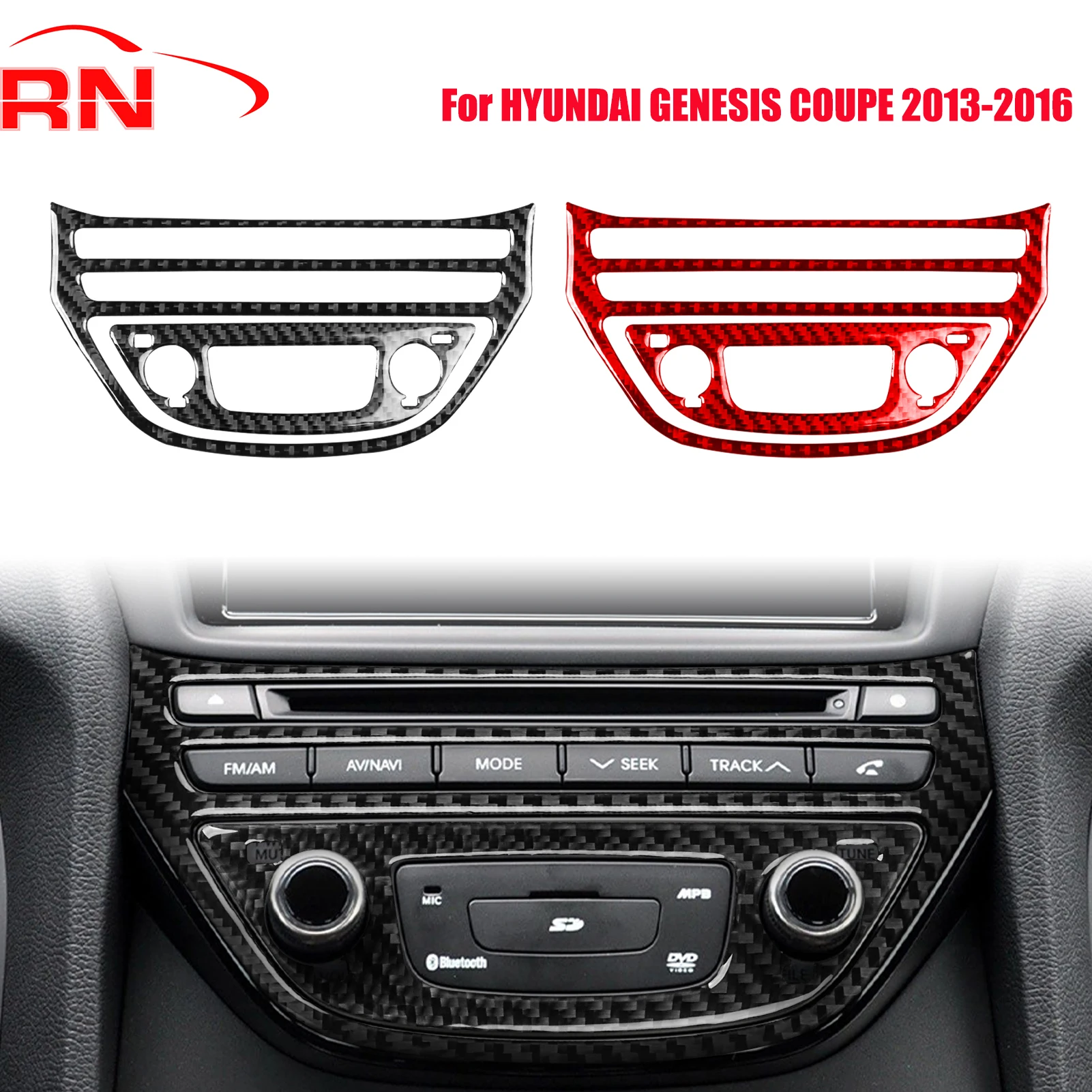 

For Hyundai Genesis Coupe 2013-2016 Modified Carbon Fiber Car Center Console A Interior Accessories Decorative stickers