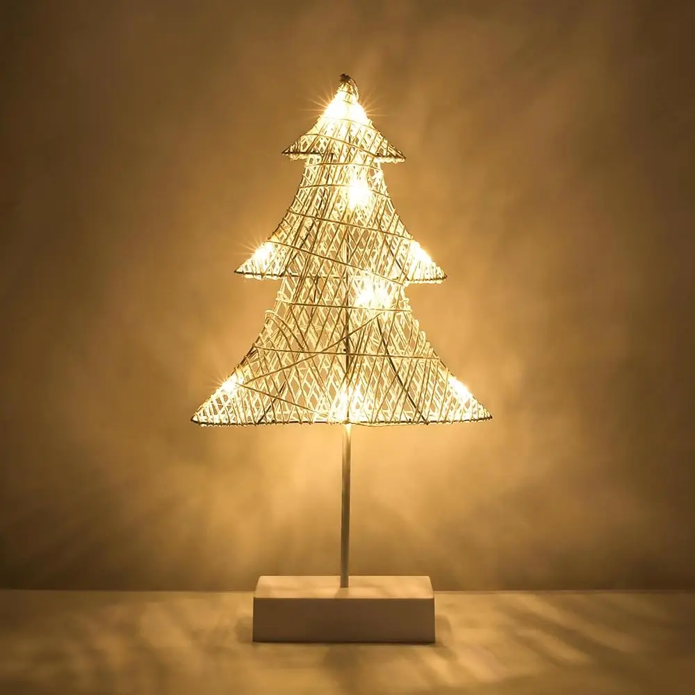 

Christmas Tree Lamp, Winding Cotton Thread Mini Christmas Tree With Lights, Battery Powered Desktop Christmas Tree Light For
