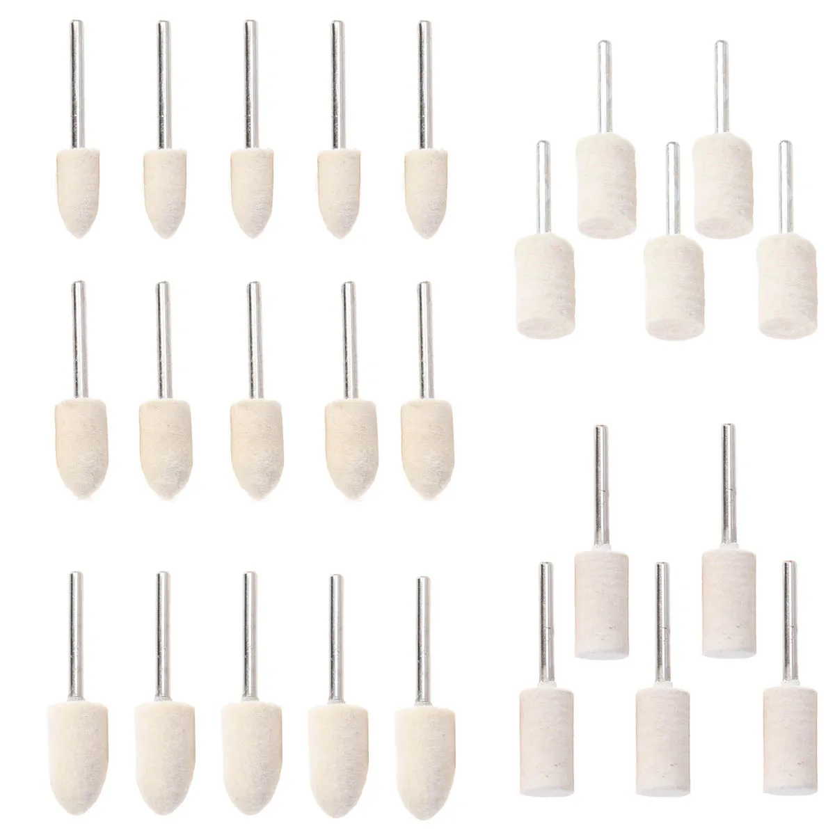 

25 Pcs Wool Polishing Wheel Set for Irregular Surfaces High Quality Beauty Equipment Jewelry Stainless Steel Glass Mechanical