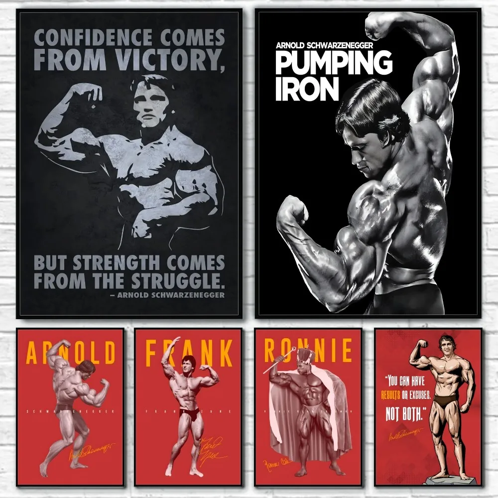 

Bodybuilding King-A-ArnoldS Gym Poster Sticky Wall Art Printing Waterproof Home Living Bed Room Bar Hallway Aesthetic Decor