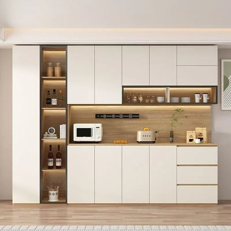 

against the wall Cream wind environmental protection Living room side cabinet Kitchen storage Multifunctional locker