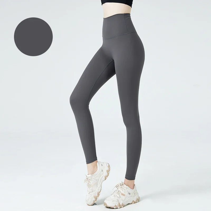 Women's outdoor fitness tummy-lifting leggings, stretch nude yoga pants image 5