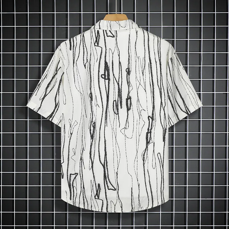 قميص رجالي قصير الأكمام نمط ، البقاء باردة في الاسلوب مع الأسود لدينا #3