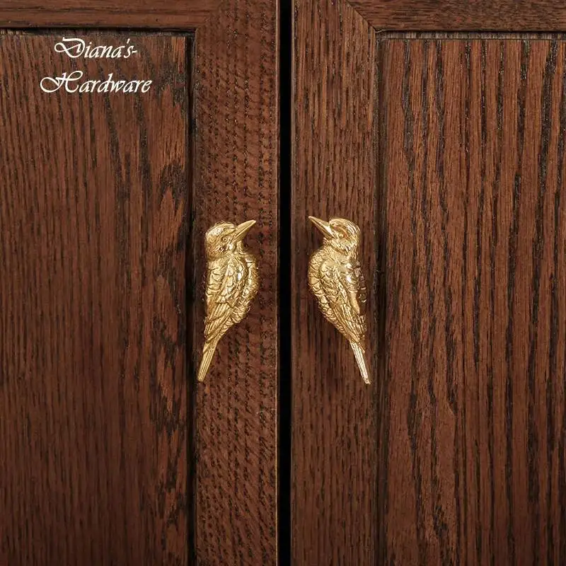 

Brass Fortune Bird Knob Creative Drawer Door Kitchen Cabinet Shoe Knobs Pure Copper Handles For Furniture Decor
