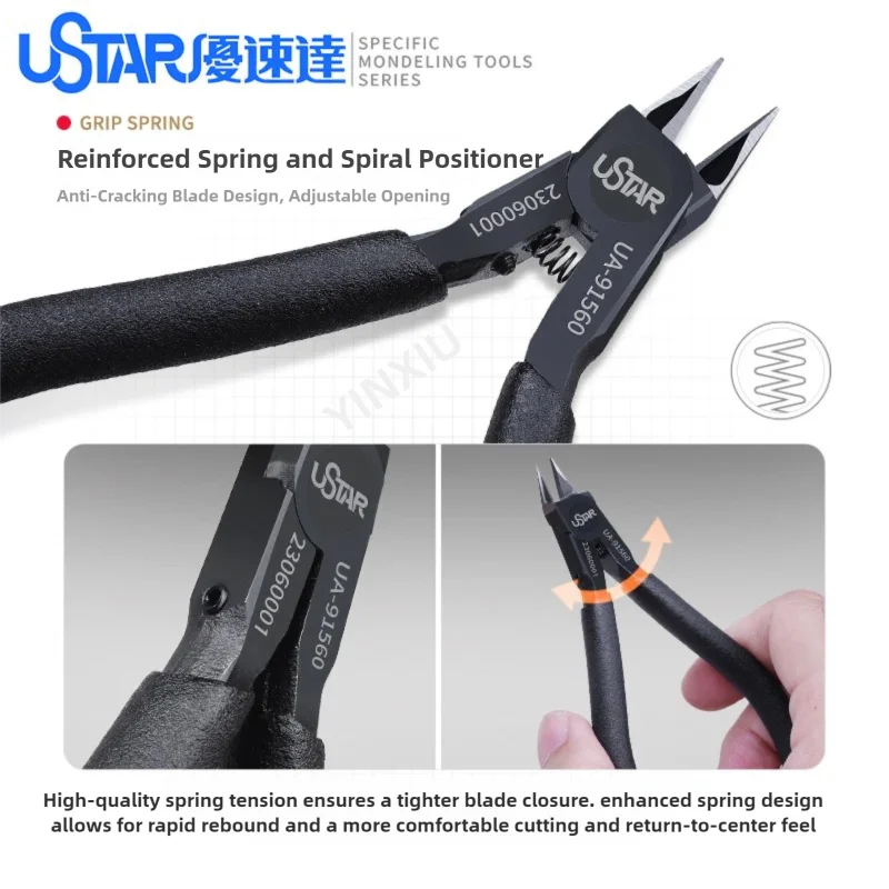 USTAR Chrome Vanadium Side Cutter Double Edge Cutting Pliers for Gundam Military Scale Model Sprue Cutting & DIY Hobby Craft - view 4