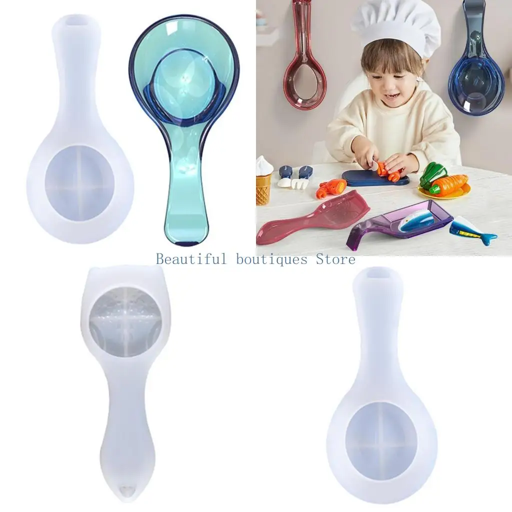 

U4LF Spoon Fork Holder Pad Epoxy Resin Less Spatula Rack Rack Уборка
