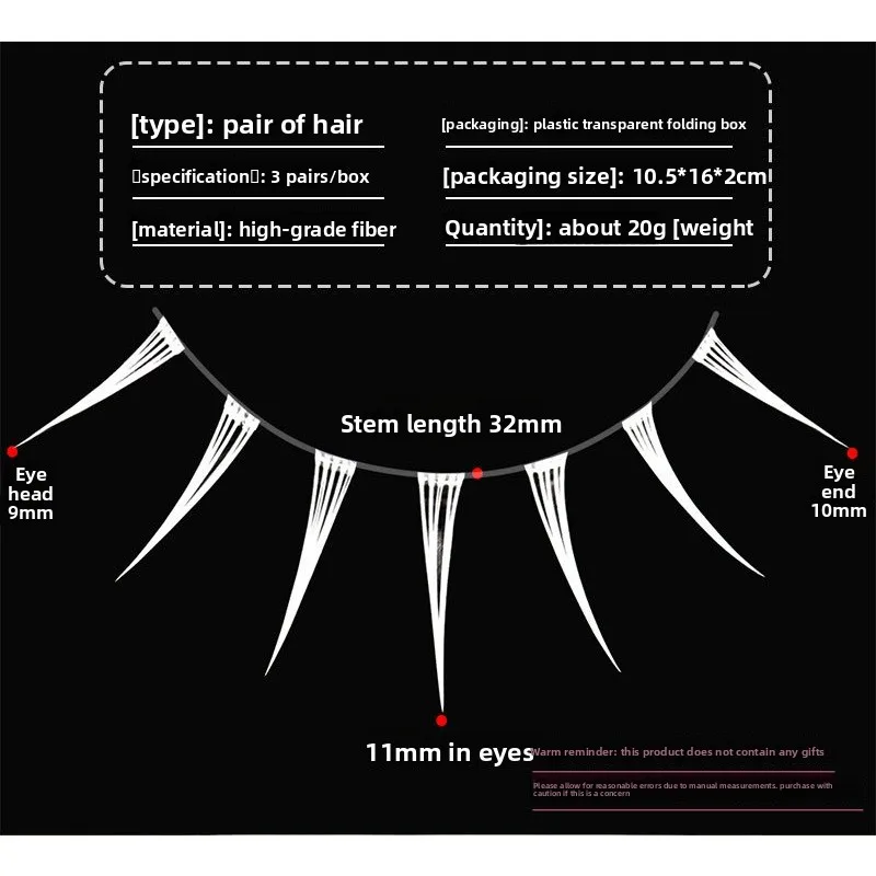 Weiße Manga-Wimpern, weiche, natürliche Wimpern, Bühnen-Cos, falsche Wimpern, Manga-Wimpern, tägliches Dating-Make-up, Wimpern, Wispy