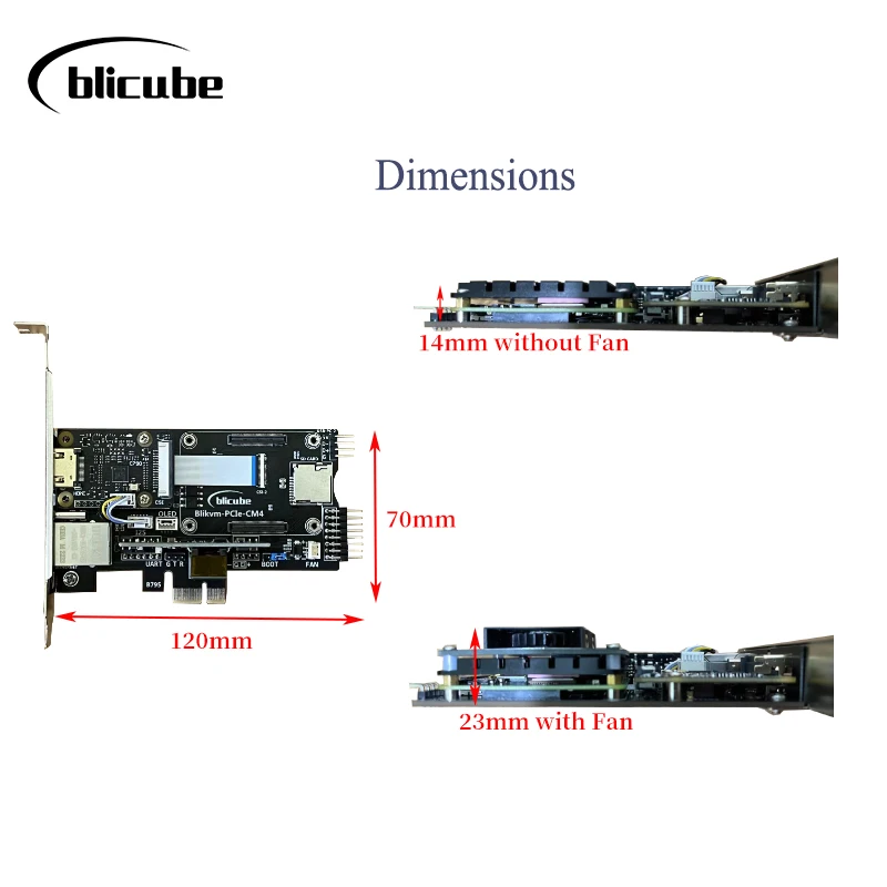 بكيمة PCIe "كفم أكثر من IP" التوت بي CM4 بو HDMI CSI PiKVM v3