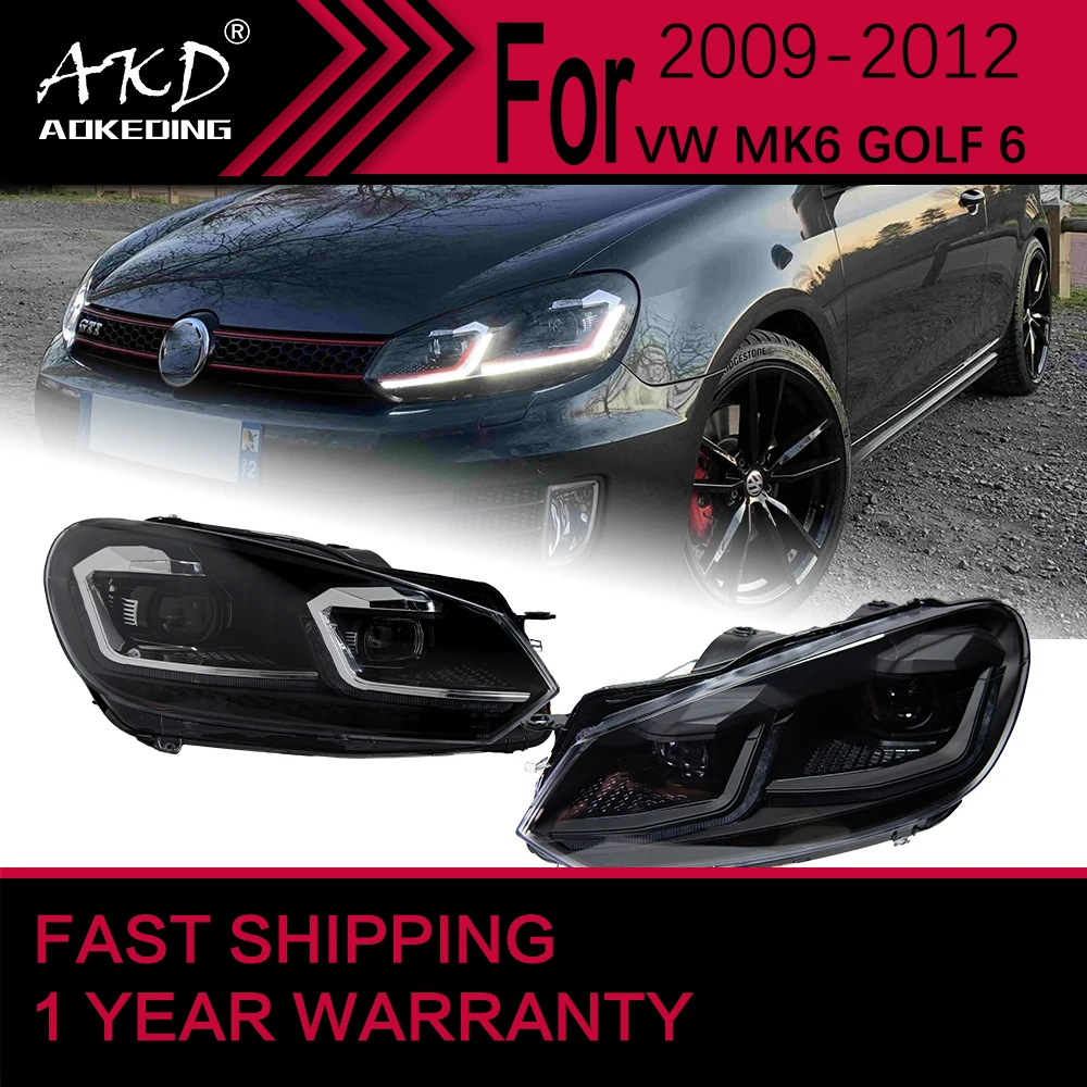 Światła samochodowe do VW Golf 6 Golf 6 MK6 Reflektor 2009-2012 R20 GTI Reflektor Drl Soczewka projektora Akcesoria samochodowe