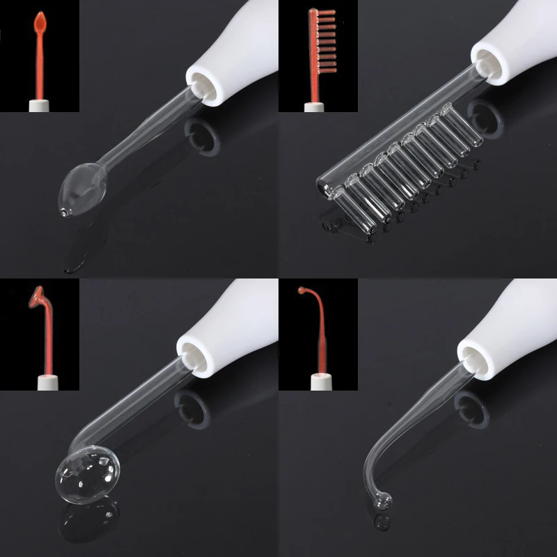 Portable High Frequency Facial Machine Electrotherapy Wand Glass Tube For Face Treatment Spot Acne Wrinkles Removal Facial Spa