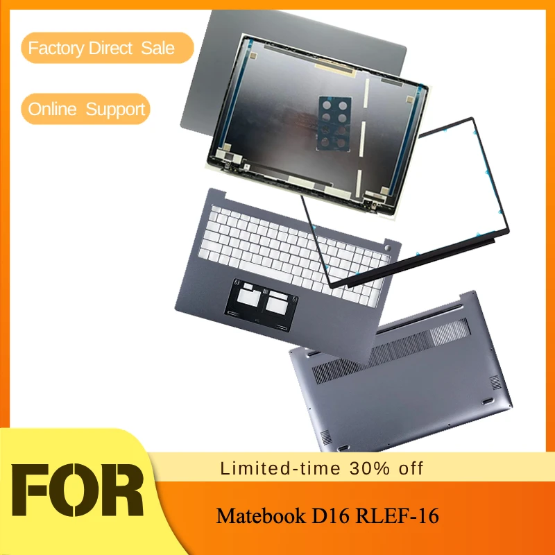 Back Cover/LCD Front Bezel Frame/Palmrest/Topcase/Bottom Case gray New For Huawei Matebook D16 RLEF-16