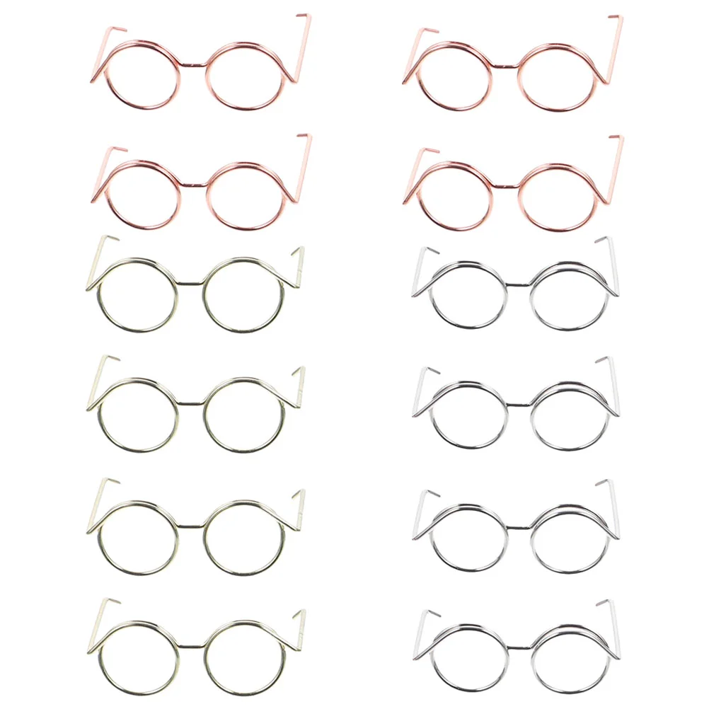 12Pcs Miniature Eyeglasses Dress Up Glasses Miniature Lensless Eyeglasses glasses mini glasses