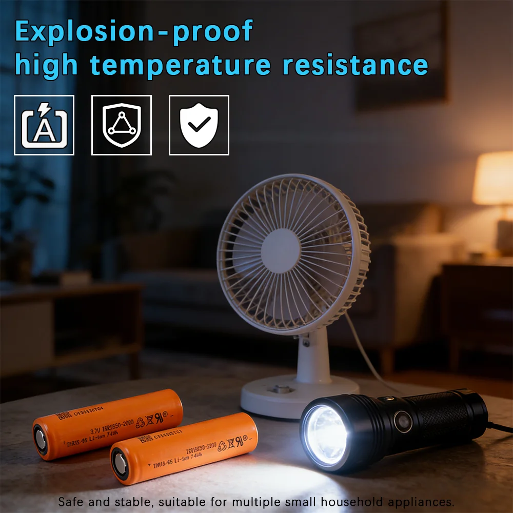 100PCS INR/ISR18650 rechargeable Li-ion battery 3.7V 2000mAh 10C continuous high rate 20A discharge brand new original long life