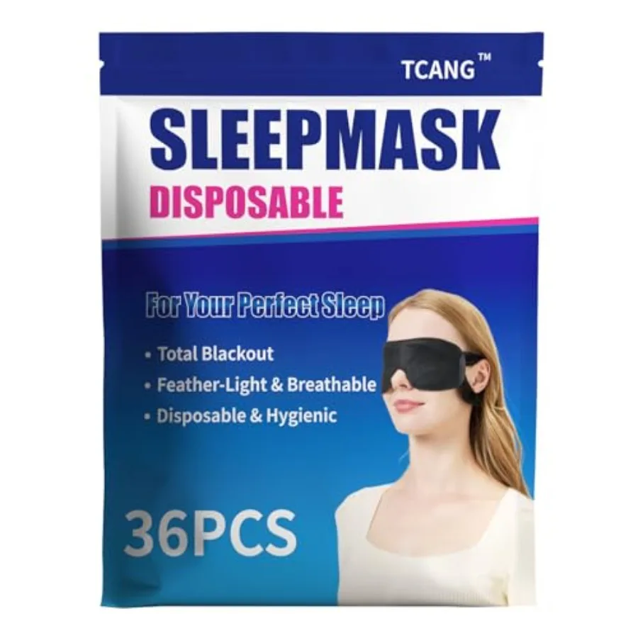 

36 Pack Disposable Eye Masks for Sleep, Blackout Blindfolds for Men Women Sleeping Mask Bulk, Soft Blind Fold Night Eye Shade C