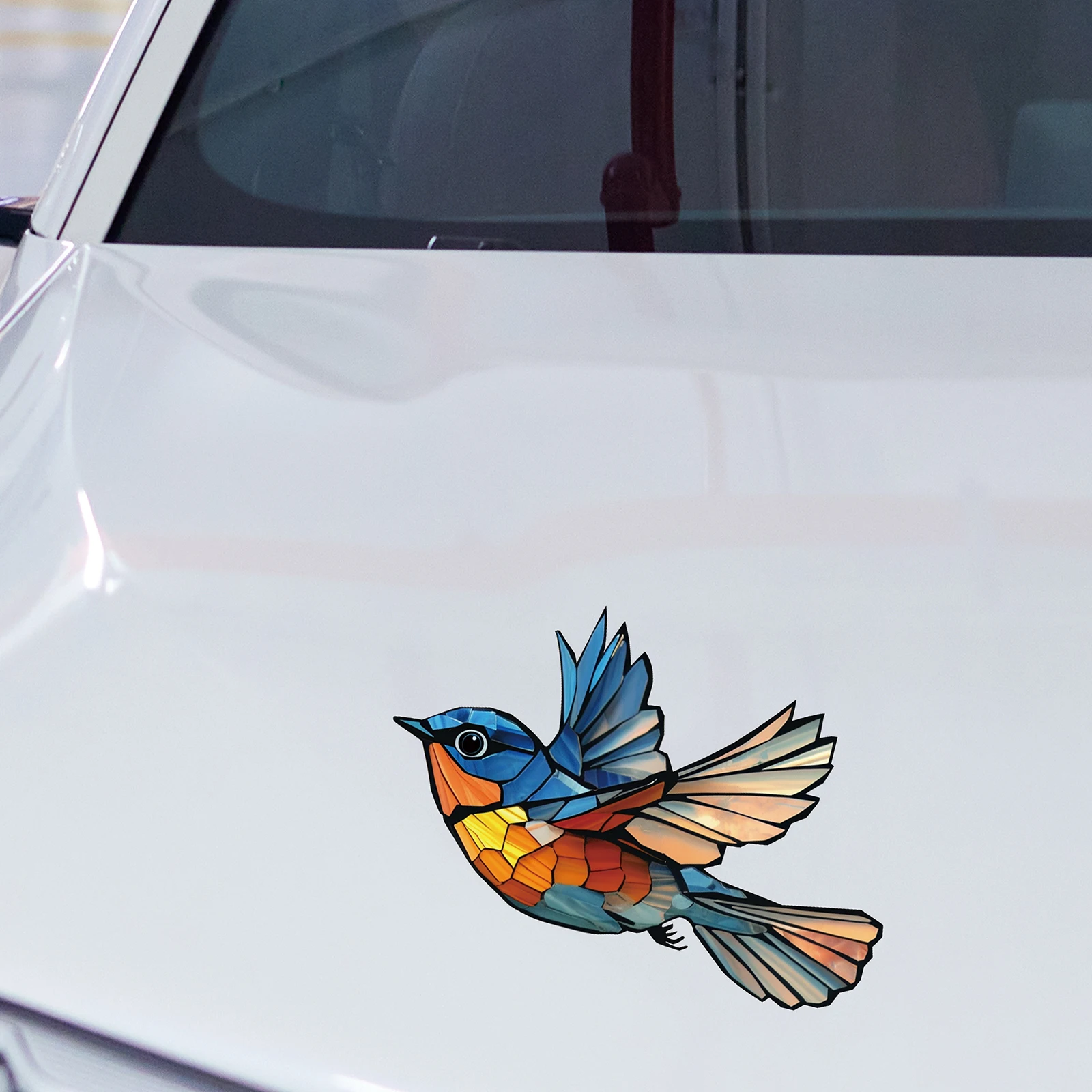 1pc Bird Flying Car Sticker Wall Sticker Colored Glass Crack Sticker Personalized Self-Adhesive Art Decal