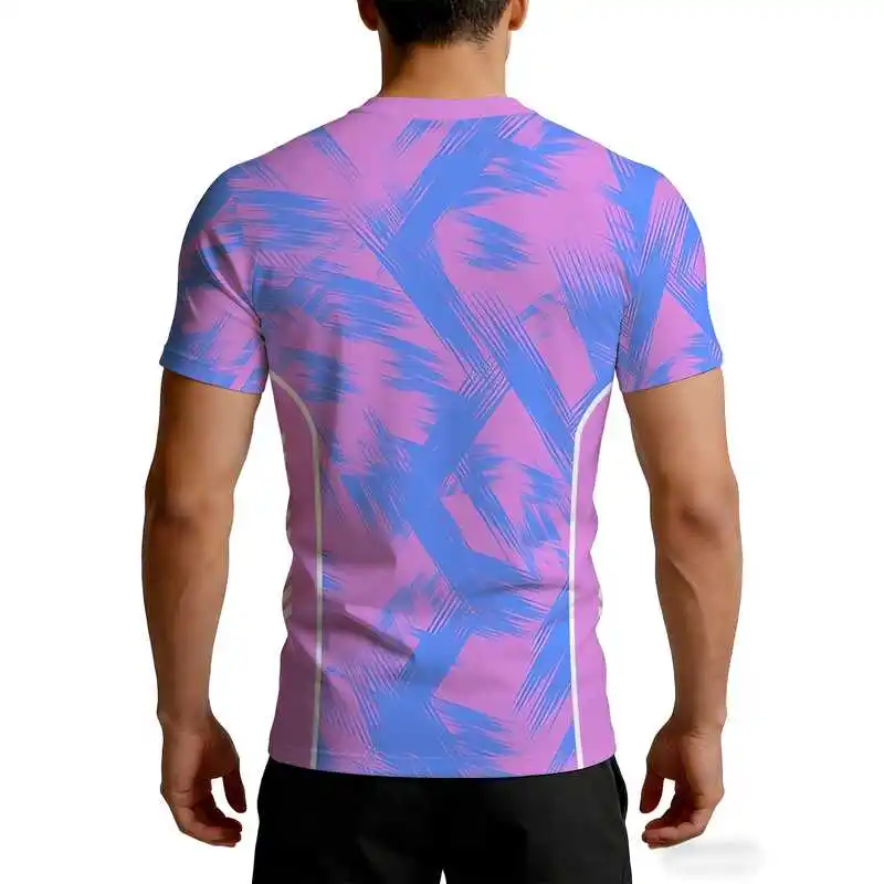 Men's Fitness Short Sleeves High-Stretch Slim-Fit Design with Quick-Drying Breathable Fabric for Rapid Sweat-Wicking