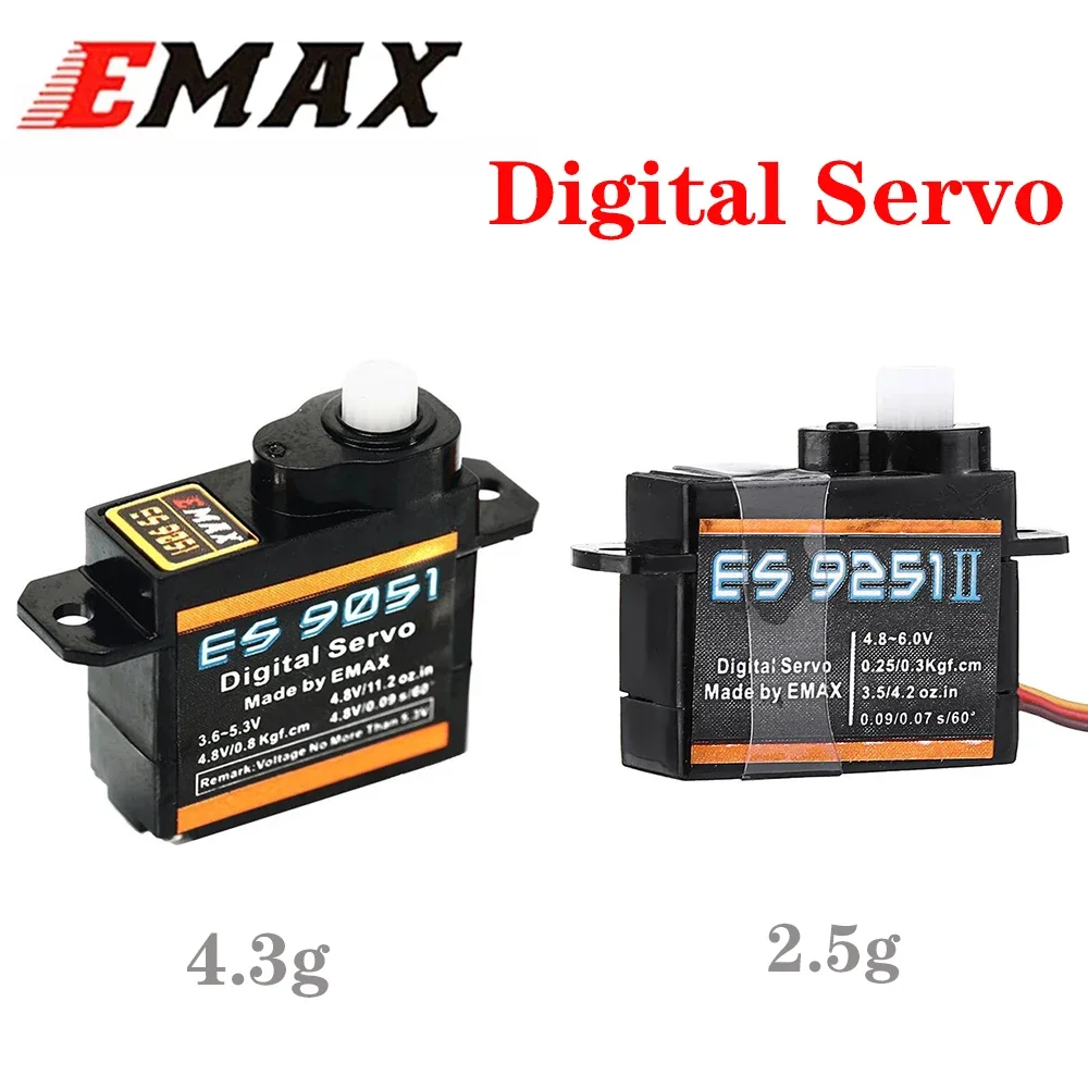 

EMAX ES9051 ES9251 4.3g / 2.5g Digital Servo Plastic Gearbox 0.8kg Torque for 3D F3P Aircraft Wholesale Dropship