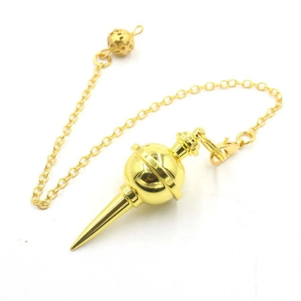 Dowsing Witch Spiritual Pendulos Energy Copper Isis Pendulum Spiral Pointed Meditation Cone Metal Pendulum Women