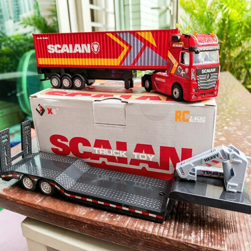 

New Weili 1/64 WL6408 Remote Control Container Truck Full Scale Trailer Simulation Remote Control Truck Container RC Model Gifts