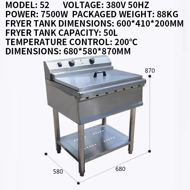 70L Large-Capacity Commercial Electric Fryer, Stainless Steel Electric Chicken Fryer, Portable Heating Element (Customized)