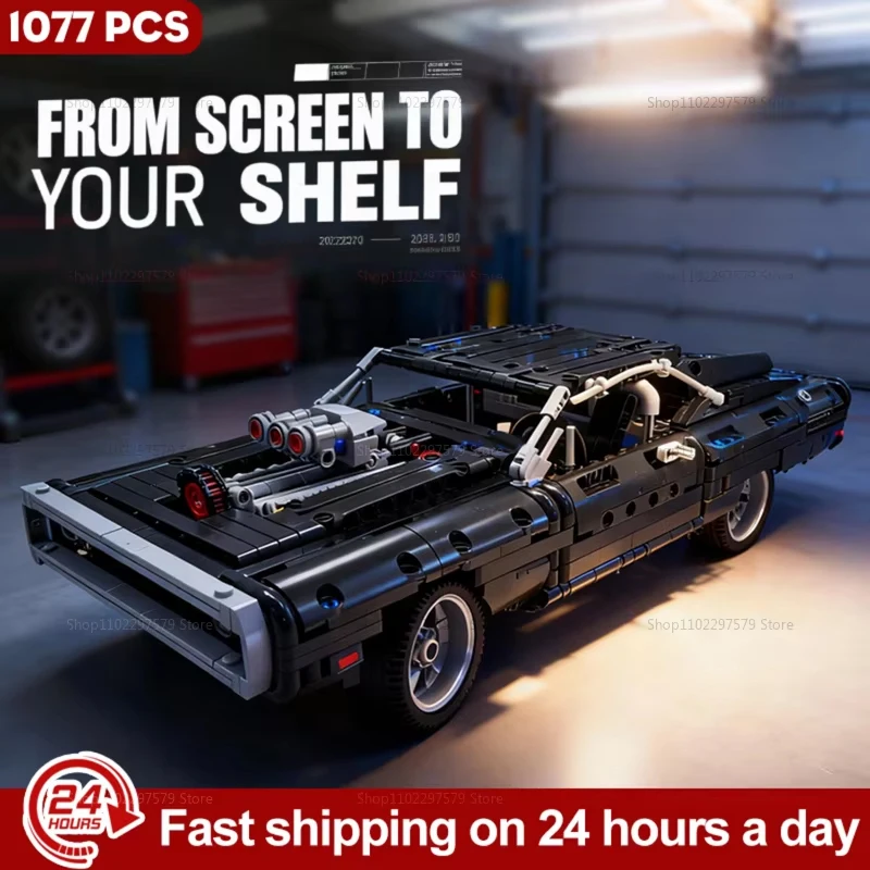 Mechanical Set Series Racing Building Blocks 1077PCS Children's Educational DIY Toys Model Assemble Bricks Party Christmas Gifts