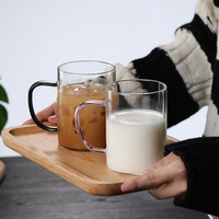 Creative Colorful Handle High Borosilicate Glass Mug Thickened Heat-resistant Transparent Glass Coffee Milk Tea Cups