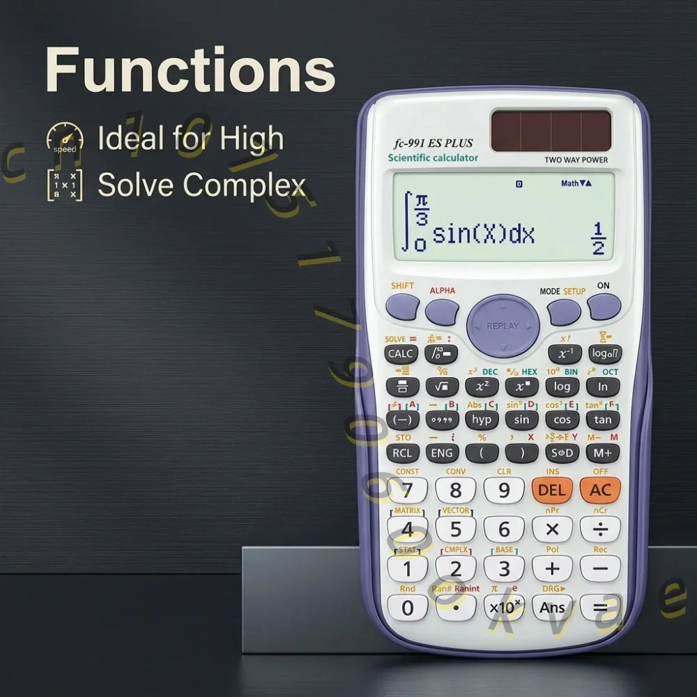 Scientific Calculator Functions FC-991ES PLUS Matrix Complex Equation Solver Student Math Calculator with Hard Protective Cover