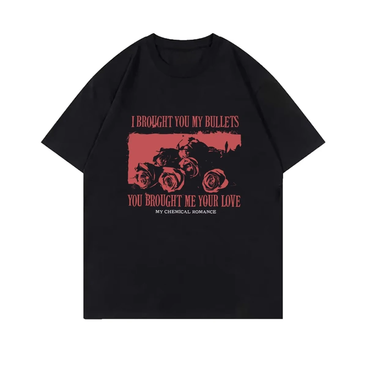 Hot Sale My Chemical Romance I Brought You My Bullets You Brought Me Your Love T-shirt Unisex Retro Hip Hop Streetwear T-shirt