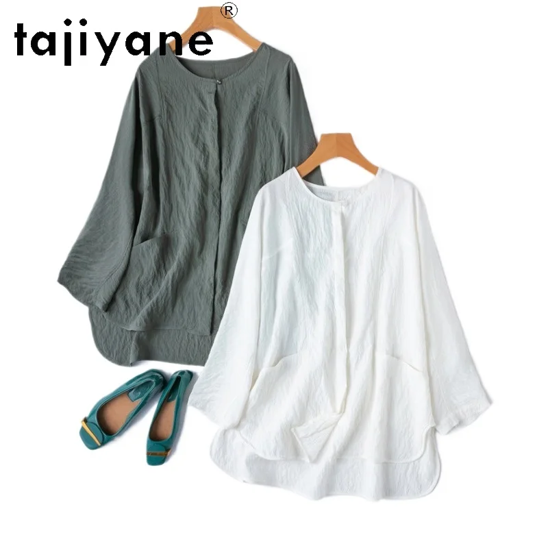

TAJIYANE 76% Mulberry Silk Shirts for Woman Elegant Batwing Sleeves Blouse Casual Dry Silk Spring Ladies Tops 2026 Women Clothes