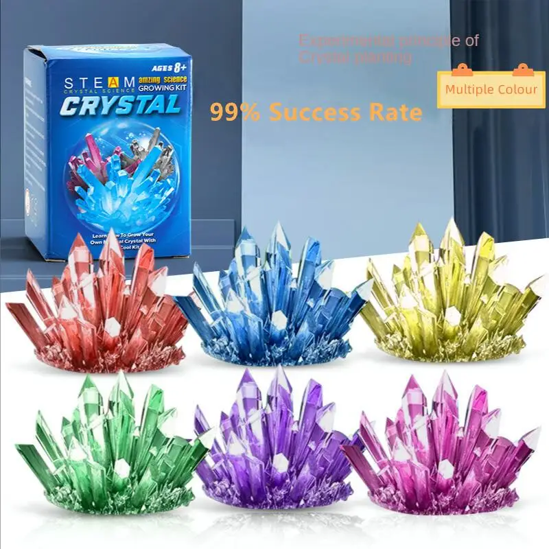 6PCS Kids Crystal Growing Kit DIY Science Experiment for Teenagers Boys Toys Magical Fun Crystal Educational Stimulates Interest