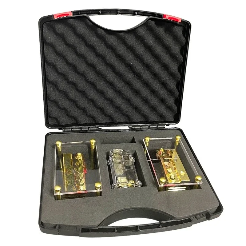 

Медный позолоченный блок предохранителей для автомобильной аудиосистемы с тремя выходами и шестиконтактным кабельным разъемом