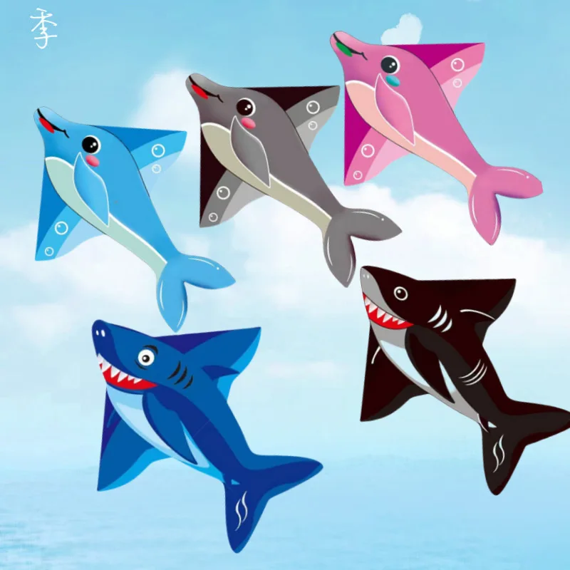 

Kite Grassland Kite Breeze to Fly Children Adult Large Dolphin Kites NO String Gingham Outdoor Fun Sports Toys 1.6m