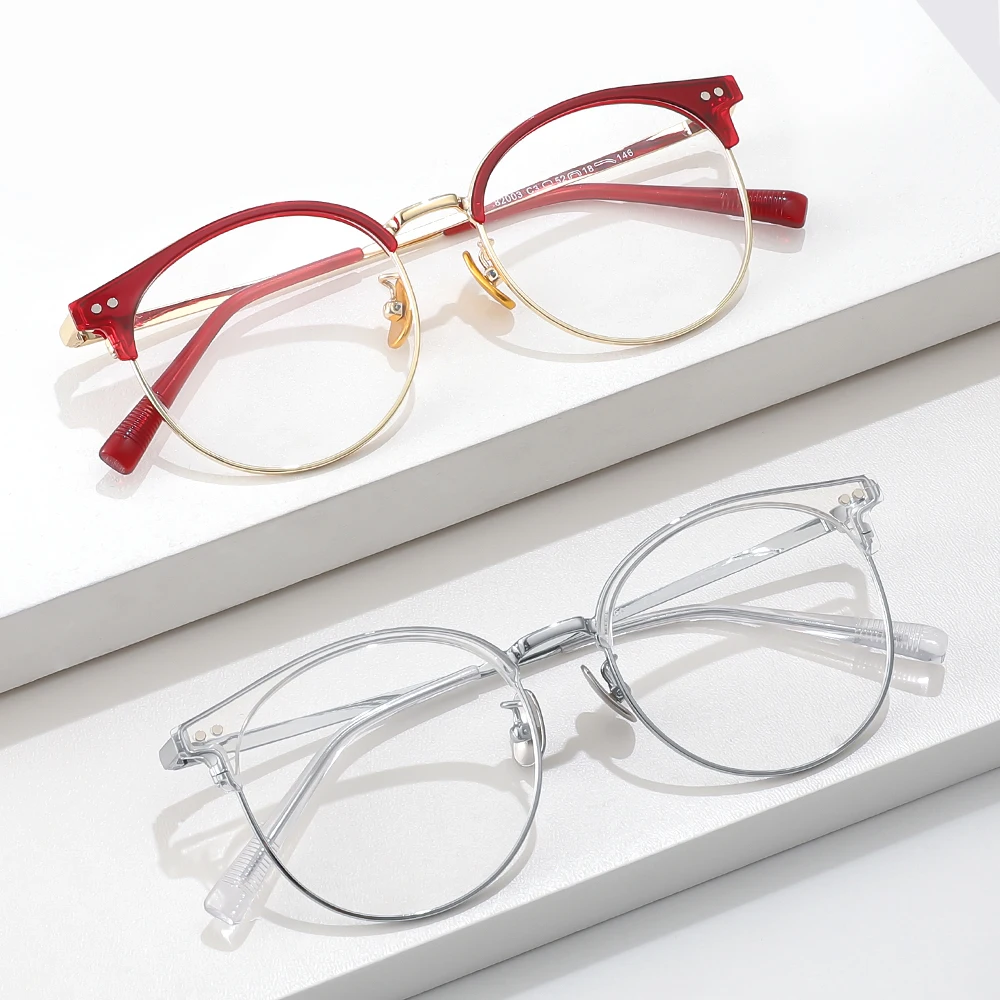 Gmei Optical Fashion Alloy TR90 Women Round Glasses Frame Full Rim Classical Spectacles Frames Eyewear 82003