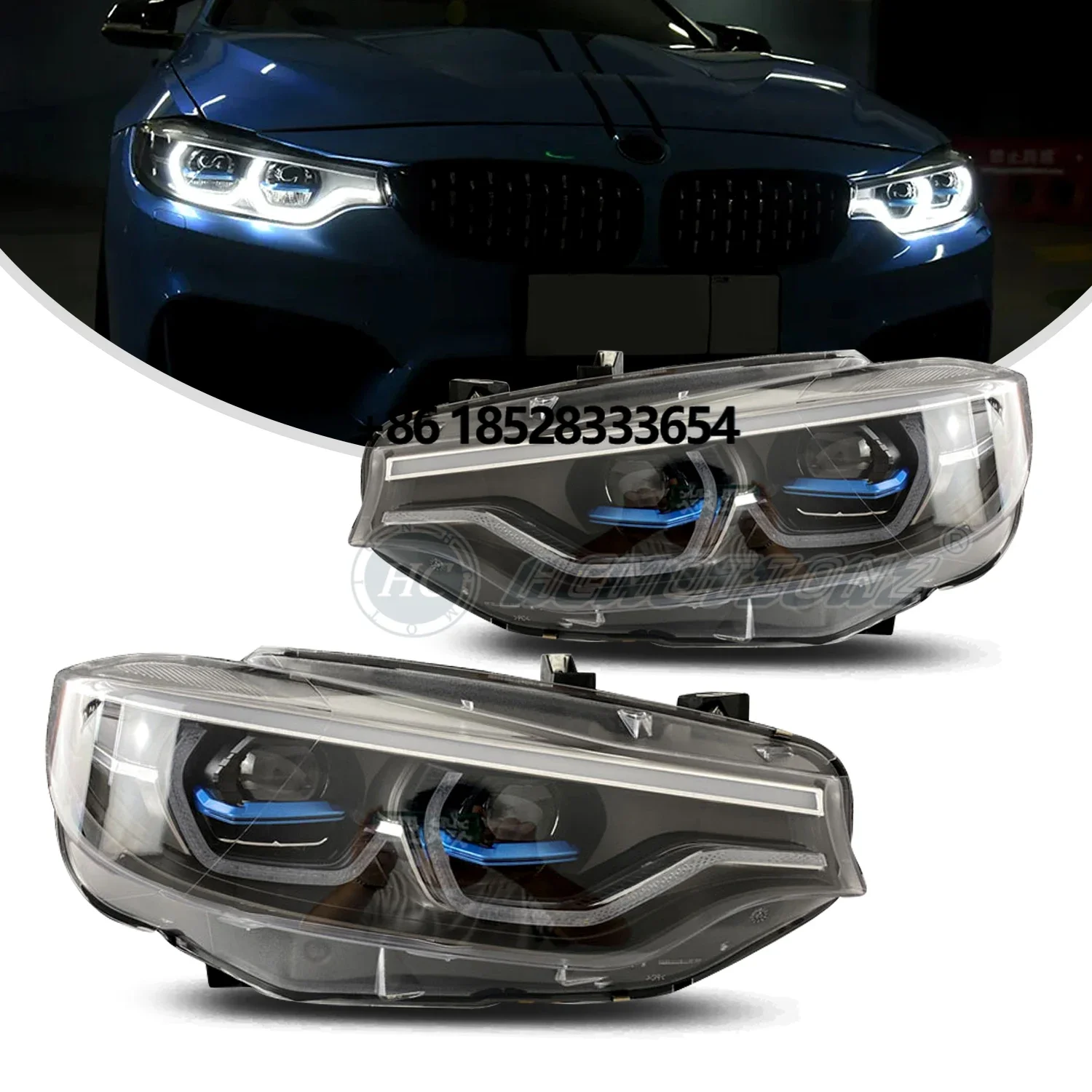 HCMOTIONZ Car Front Lamps Assembly DRL 4 Series F32 F36 F82 2013-2016 FULL LED Head Lights For  M4