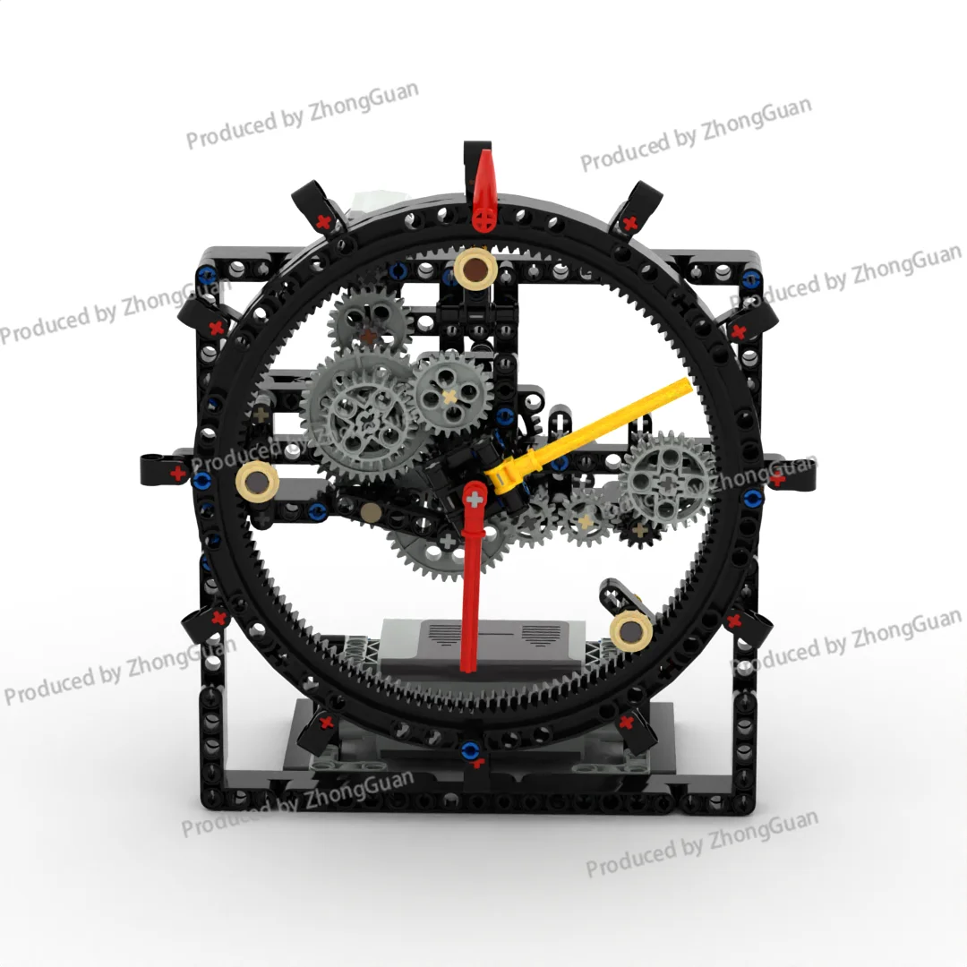 Building Block Gear Engineering Machinery Group Model Assembly Clockwork Pendulum Electric Mechanical Clock