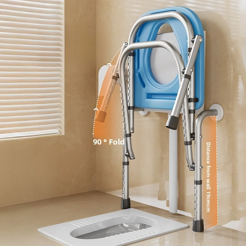 مقعد مرحاض مثبت على الحائط للحمام، كراسي استحمام قابلة للطي، قابلة للغسل، مقعد بلوري، مقعد صوان